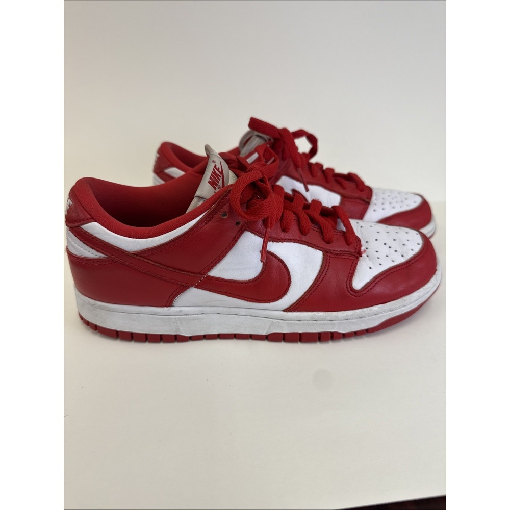 Nike Dunk Low St Johns Red White Leather Sneakers Mens Size 7 CU1727-100